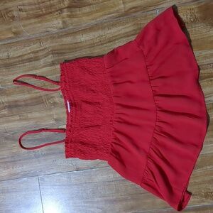 Baby doll red silk top